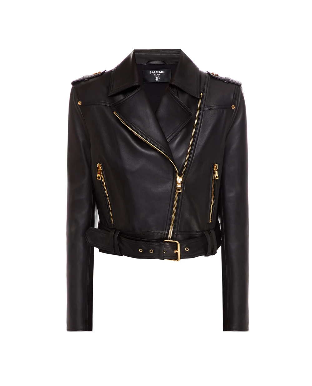 Кожаная косуха Balmain XF1TD055LB24, черный цвет • Купить в интернет-магазине Kameron