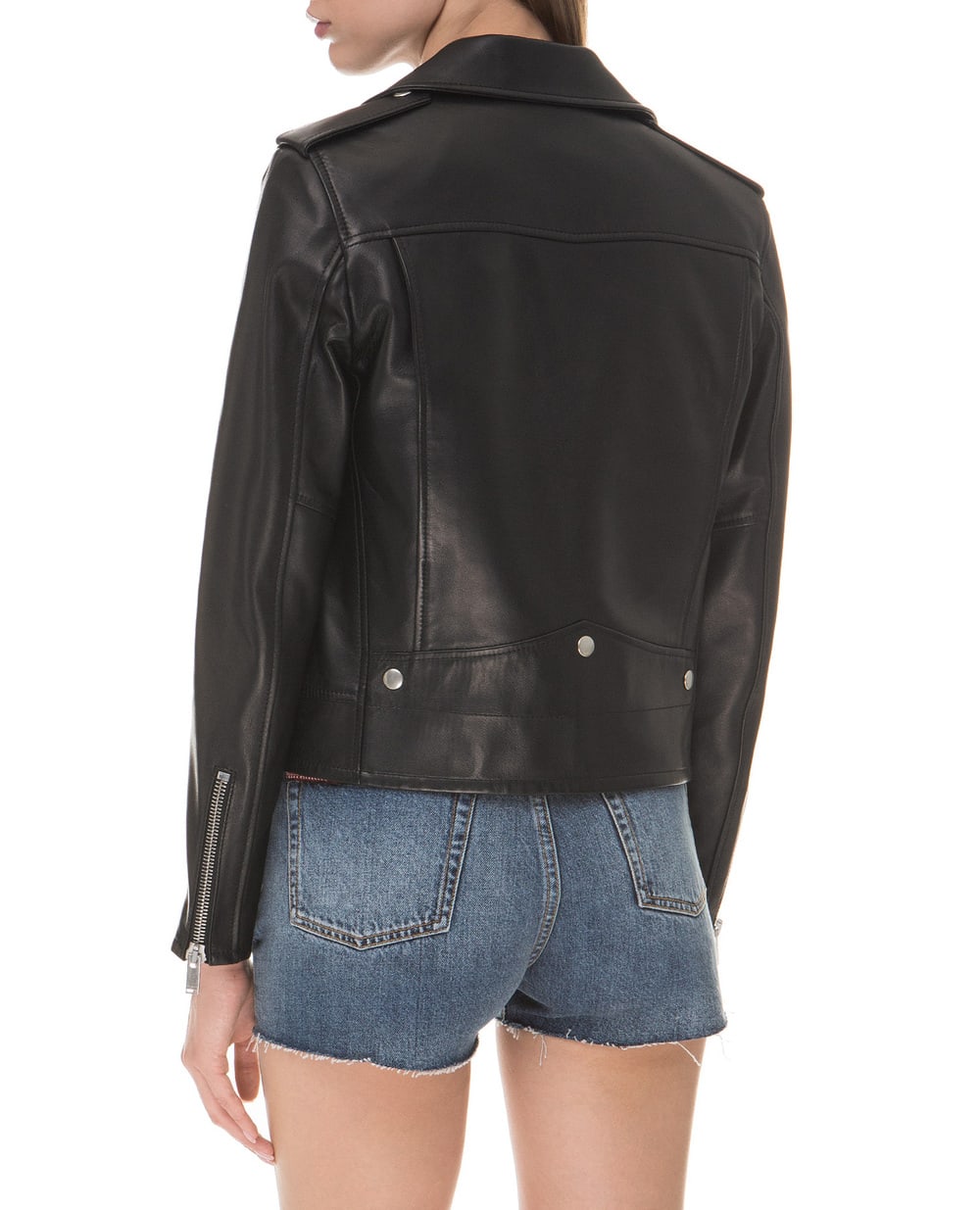 Кожаная косуха Saint Laurent 481862-Y5YA2-, черный цвет • Купить в интернет-магазине Kameron