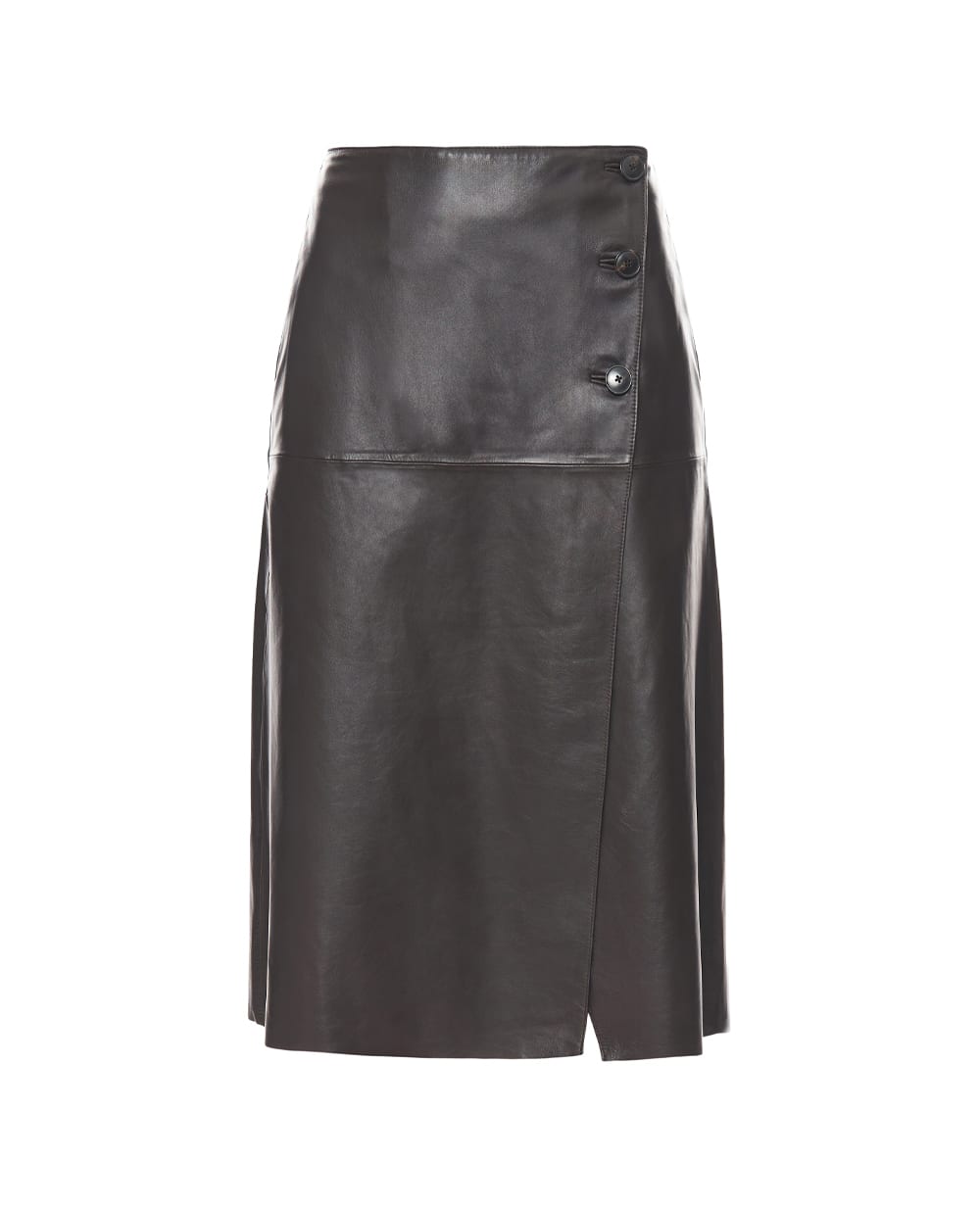 Юбка из овечьей кожи Yves Salomon 26EYJ22376APXX, темно-коричневый цвет • Купить в интернет-магазине Kameron