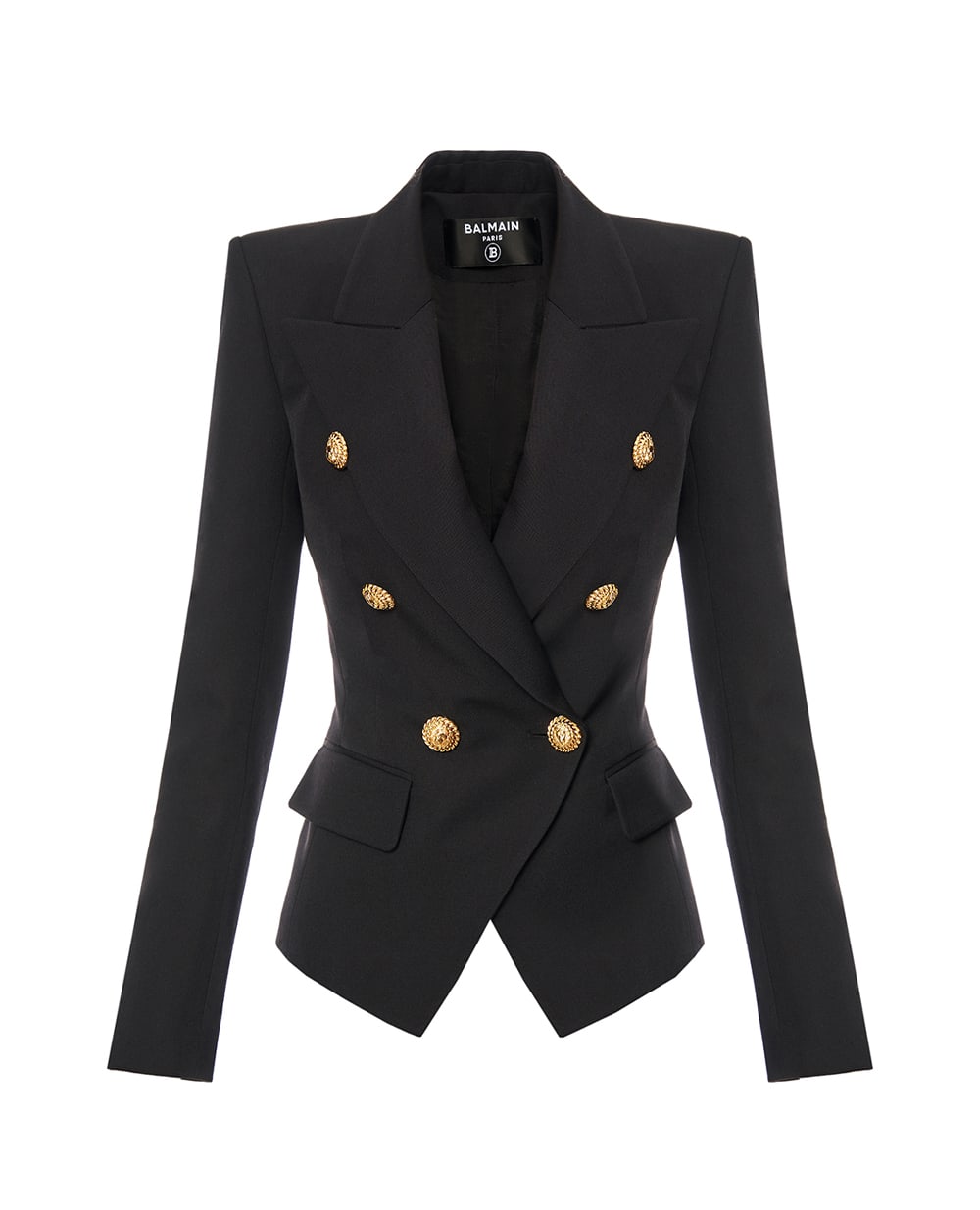 Жакет Grain de Poudre із вовни Balmain GF1SI505WC09, чорний колір • Купити в інтернет-магазині Kameron