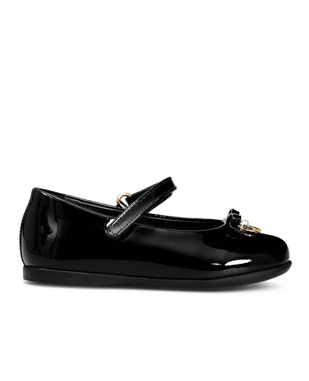 Детские кожаные балетки Dolce&Gabbana Kids D20057-A1328, черный цвет • Купить в интернет-магазине Kameron