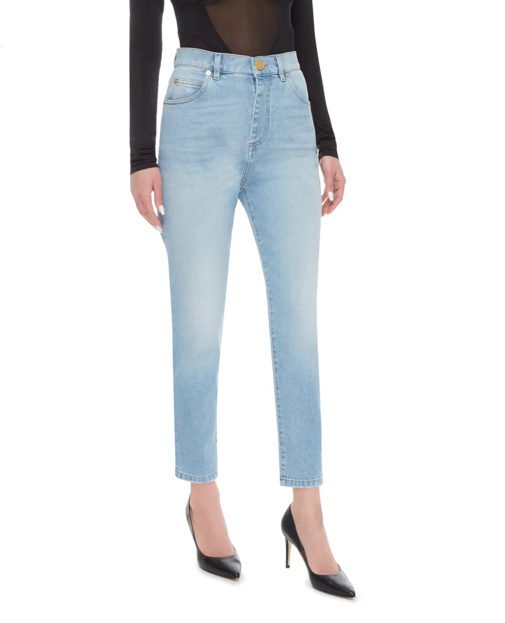 Джинсы Balmain AF1MG005DC99, голубой цвет • Купить в интернет-магазине Kameron