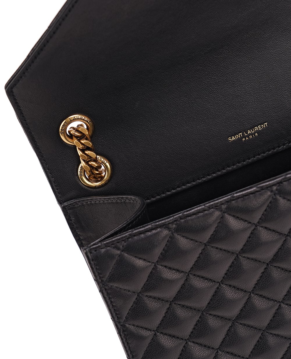 Шкіряна сумка Envelope Medium Saint Laurent 600185-AACT7, чорний колір • Купити в інтернет-магазині Kameron