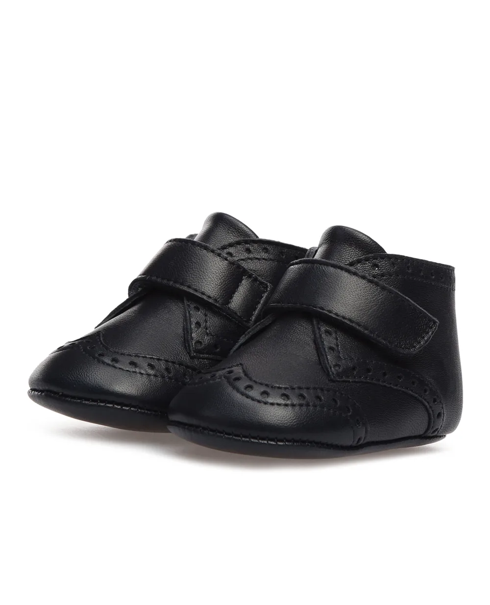 Детские кожаные пинетки Dolce&Gabbana Kids DK0040-A1850, темно-синий цвет • Купить в интернет-магазине Kameron