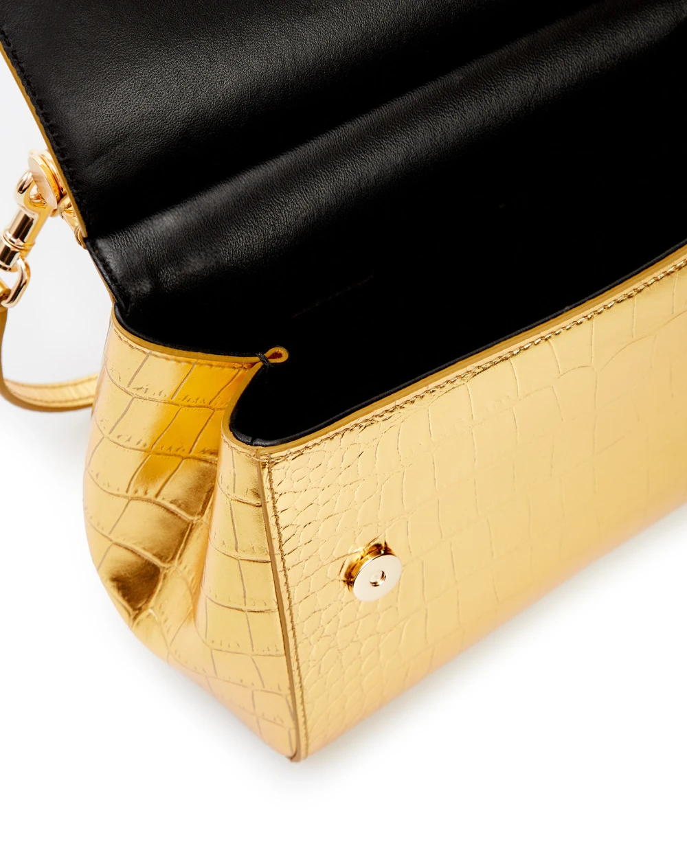 Кожаная сумка Sicily Dolce&Gabbana BB6003-AJ244, золотой цвет • Купить в интернет-магазине Kameron