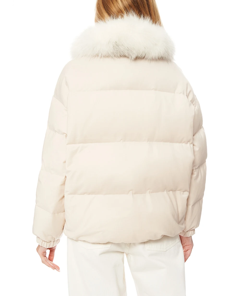 Куртка з рукавичками з вовни Yves Salomon 25WYV09066WO2W, білий колір • Купити в інтернет-магазині Kameron