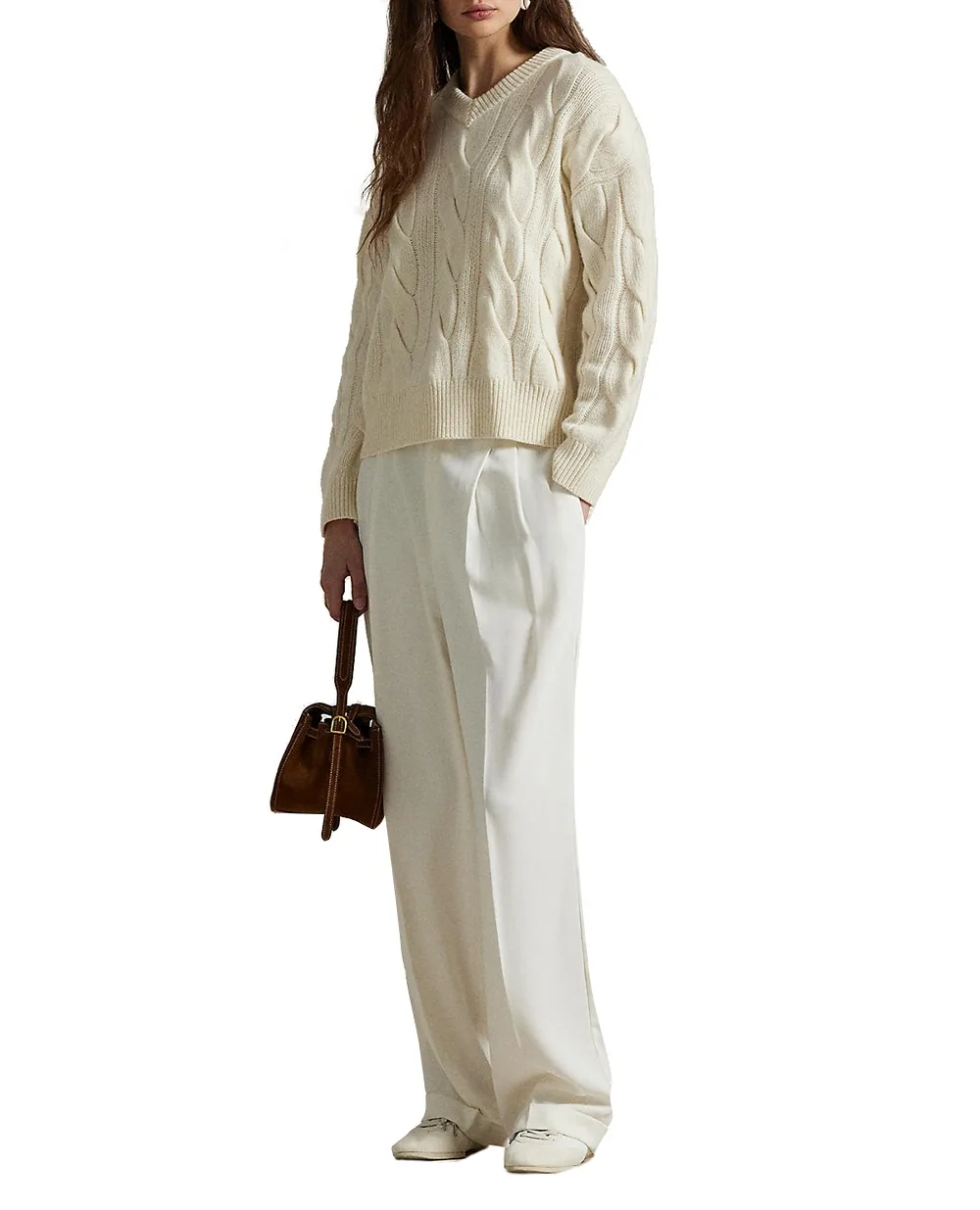 Свитер из шерсти Polo Ralph Lauren 211972127001, кремовый цвет • Купить в интернет-магазине Kameron