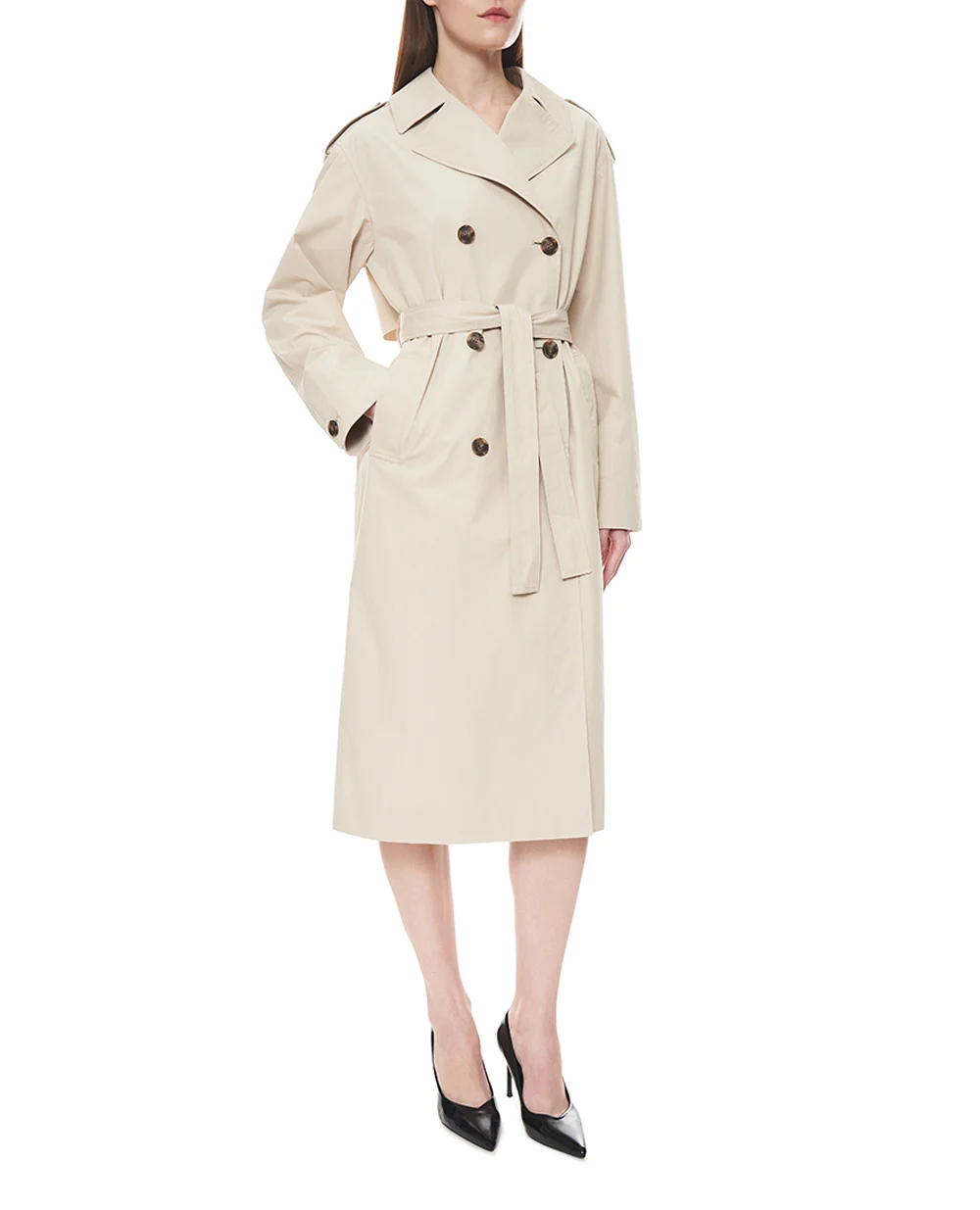 Тренч Yves Salomon 26EYM00815COSA, бежевий колір • Купити в інтернет-магазині Kameron