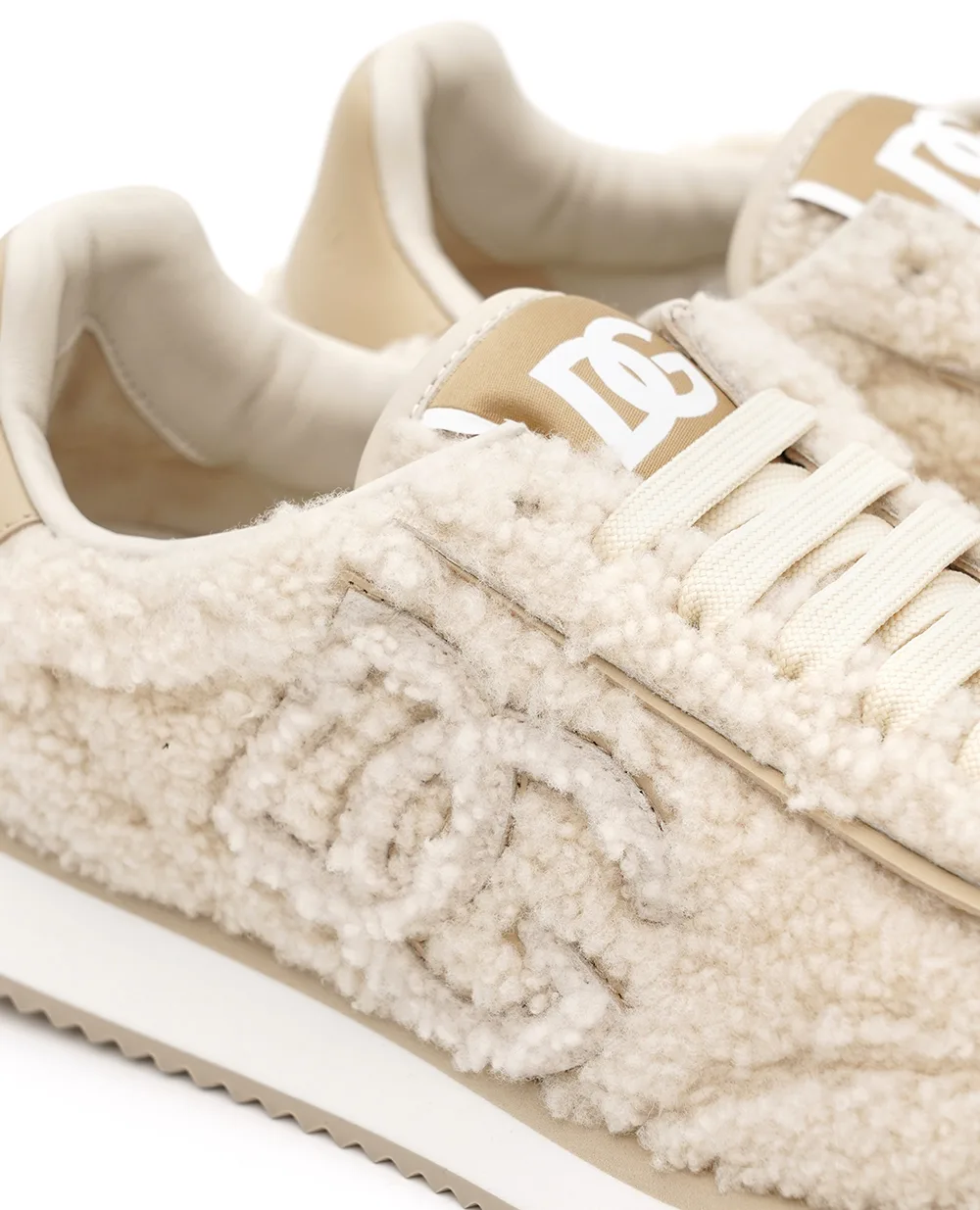 Кросівки DG Cushion із овчини Dolce&Gabbana CK2288-AI988, бежевий колір • Купити в інтернет-магазині Kameron