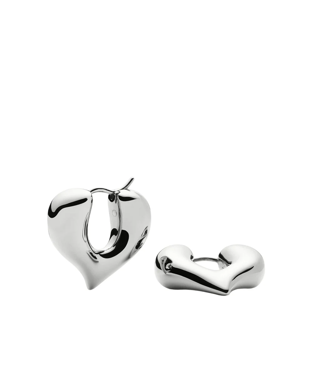Сережки-кільця у формі серця Missoma VAL-S-E2-NS, срібний колір • Купити в інтернет-магазині Kameron