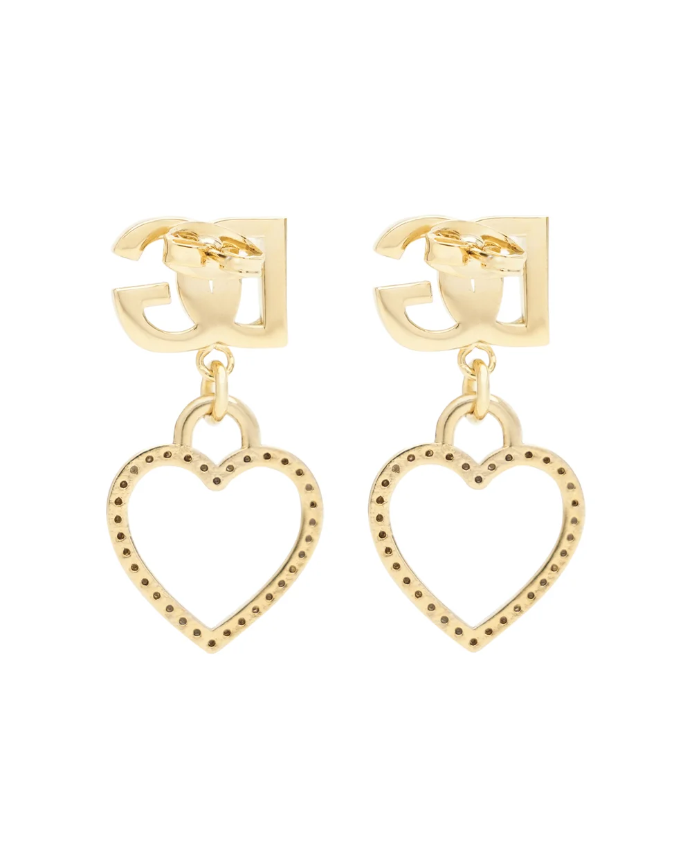 Сережки-пусети з підвіскою серцем Dolce&Gabbana WER6I2-W1111, золотий колір • Купити в інтернет-магазині Kameron