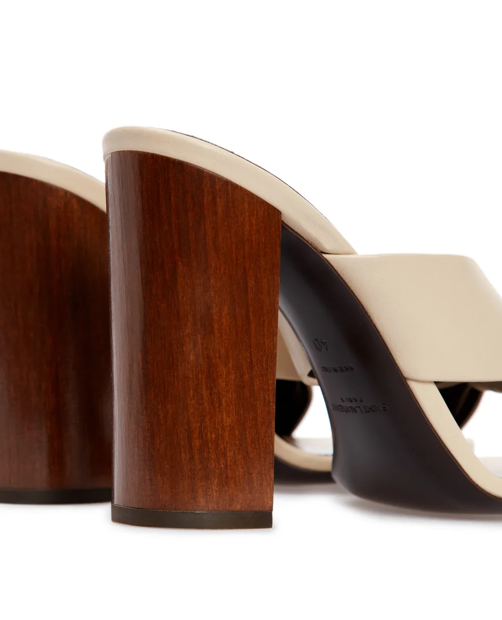 Кожаные мюли Bianca Saint Laurent 650983-2O500, бежевый цвет • Купить в интернет-магазине Kameron