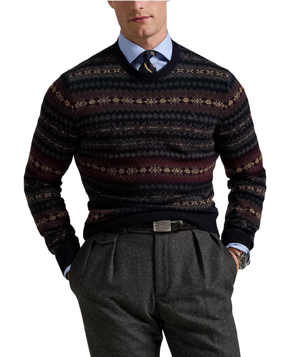 Свитер из шерсти в стиле Fair-Isle Polo Ralph Lauren 710981615001, разноцветный цвет • Купить в интернет-магазине Kameron