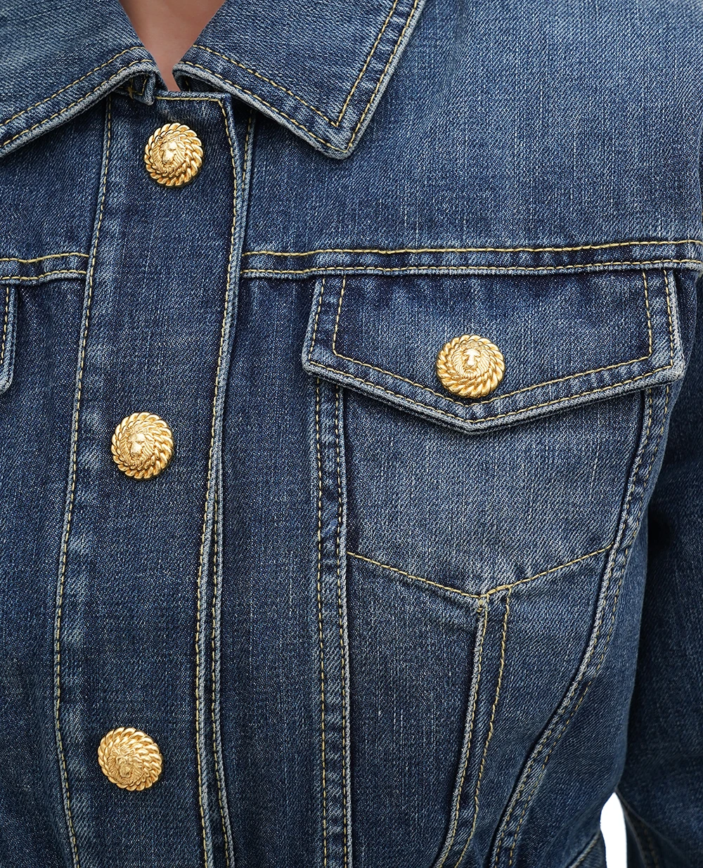 Джинсовая куртка Balmain EF1TC180DF65, синий цвет • Купить в интернет-магазине Kameron