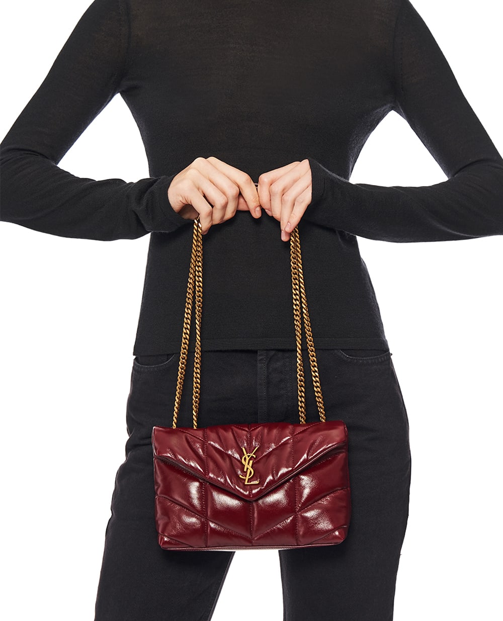 Сумка Saint Laurent 759337-AAFFA, бордовий колір • Купити в інтернет-магазині Kameron