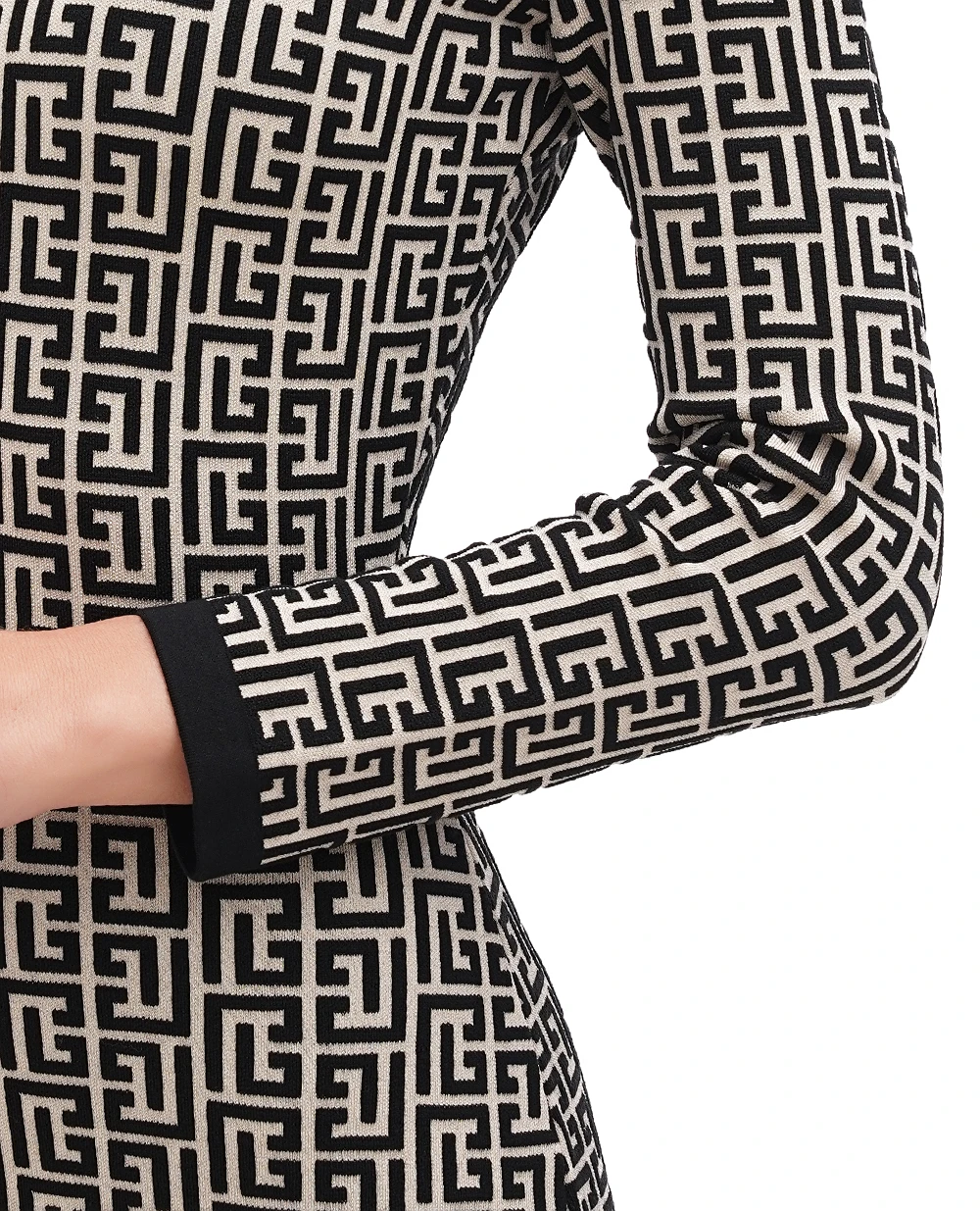 Вовняна сукня Balmain BF1R8072KB02, чорний колір • Купити в інтернет-магазині Kameron