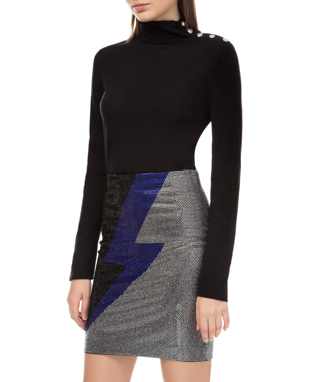 Шерстяной гольф Balmain PF01870-620M, черный цвет • Купить в интернет-магазине Kameron