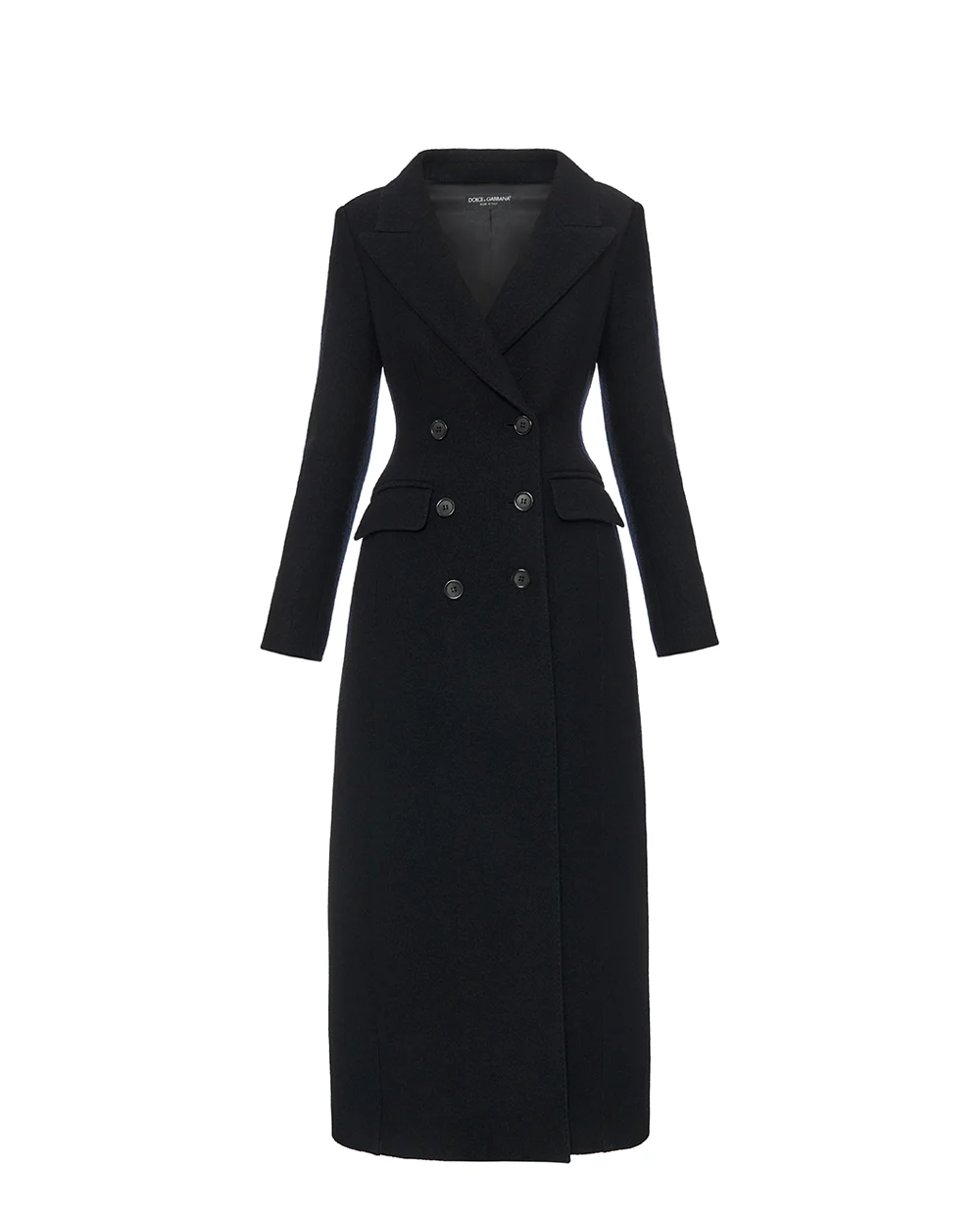 Пальто двубортное из шерсти Dolce&Gabbana F0W5KT-HU2AX, черный цвет • Купить в интернет-магазине Kameron