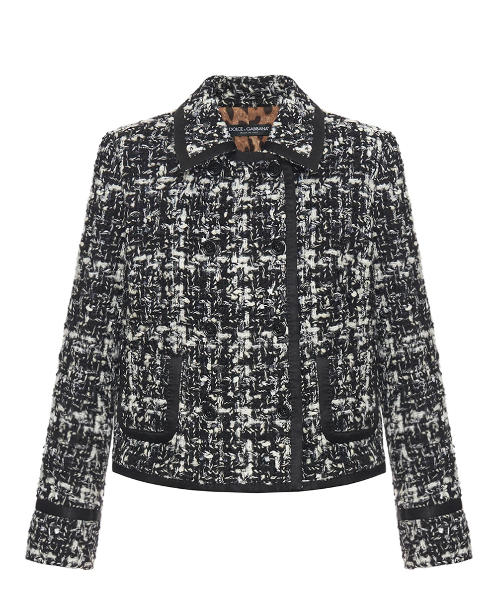Жакет двобортний з вовни Dolce&Gabbana F27FWT-FQZAF, чорний колір • Купити в інтернет-магазині Kameron