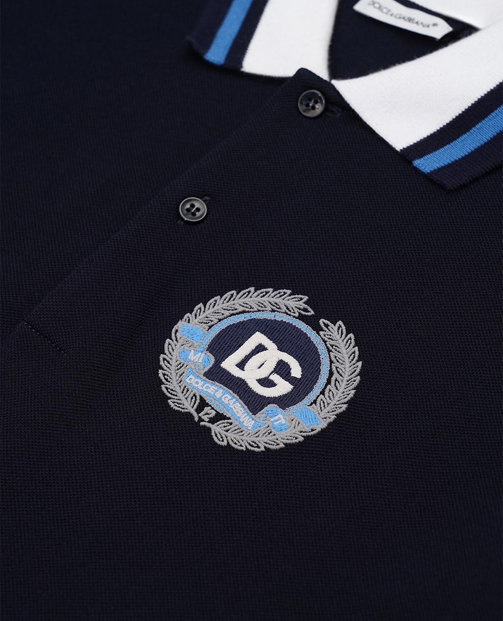 Дитяче поло з піке Dolce&Gabbana Kids L4JTGW-G7PDD-B, синій колір • Купити в інтернет-магазині Kameron