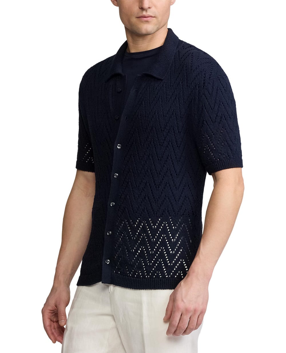 Кардиган короткий рукав Ralph Lauren Purple Label 790963441002, темно-синий цвет • Купить в интернет-магазине Kameron
