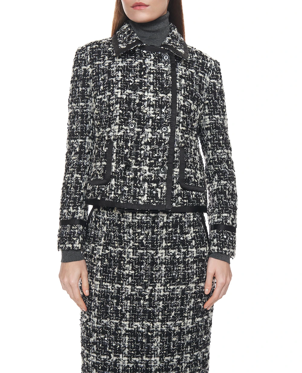 Жакет двобортний з вовни Dolce&Gabbana F27FWT-FQZAF, чорний колір • Купити в інтернет-магазині Kameron