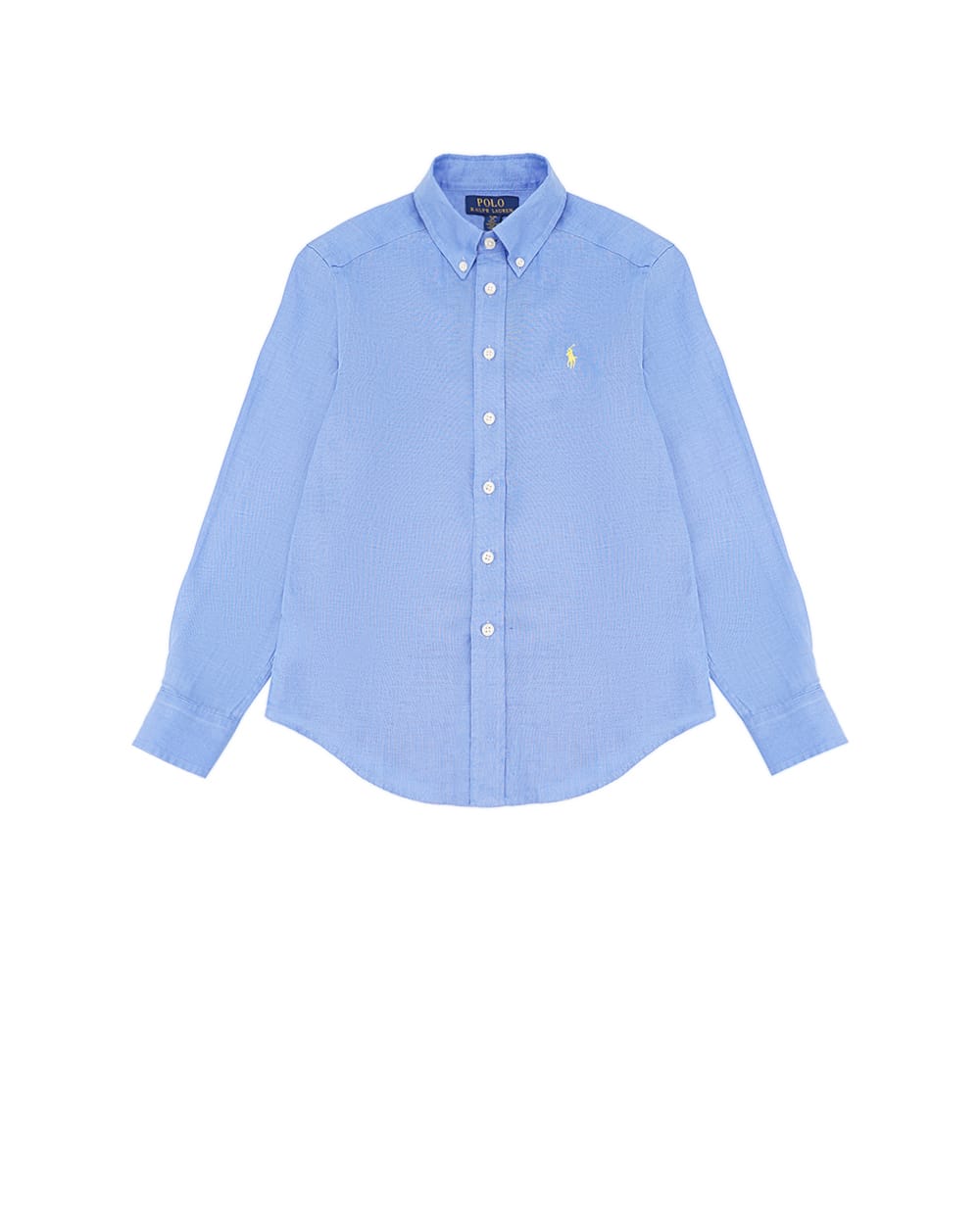 Детская льняная рубашка Polo Ralph Lauren Kids 322967600001, голубой цвет • Купить в интернет-магазине Kameron