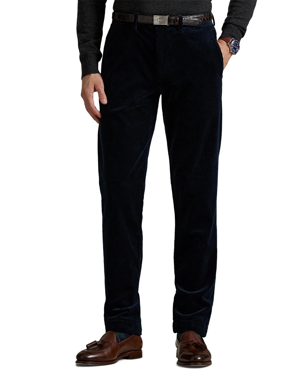 Брюки из эластичного вельвета Polo Ralph Lauren 710884820003, синий цвет • Купить в интернет-магазине Kameron