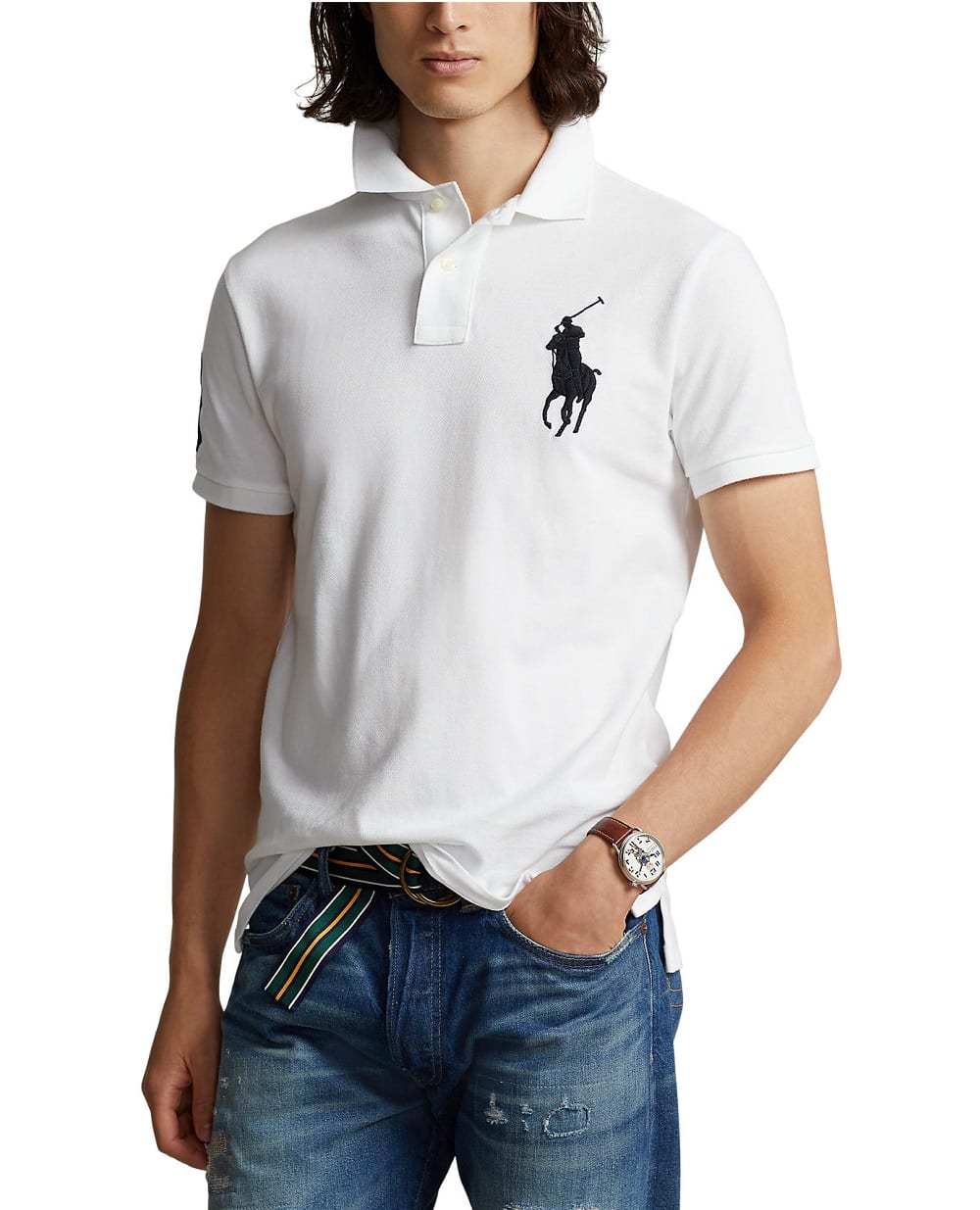 Поло Mesh Polo Ralph Lauren 710688969003, білий колір • Купити в інтернет-магазині Kameron