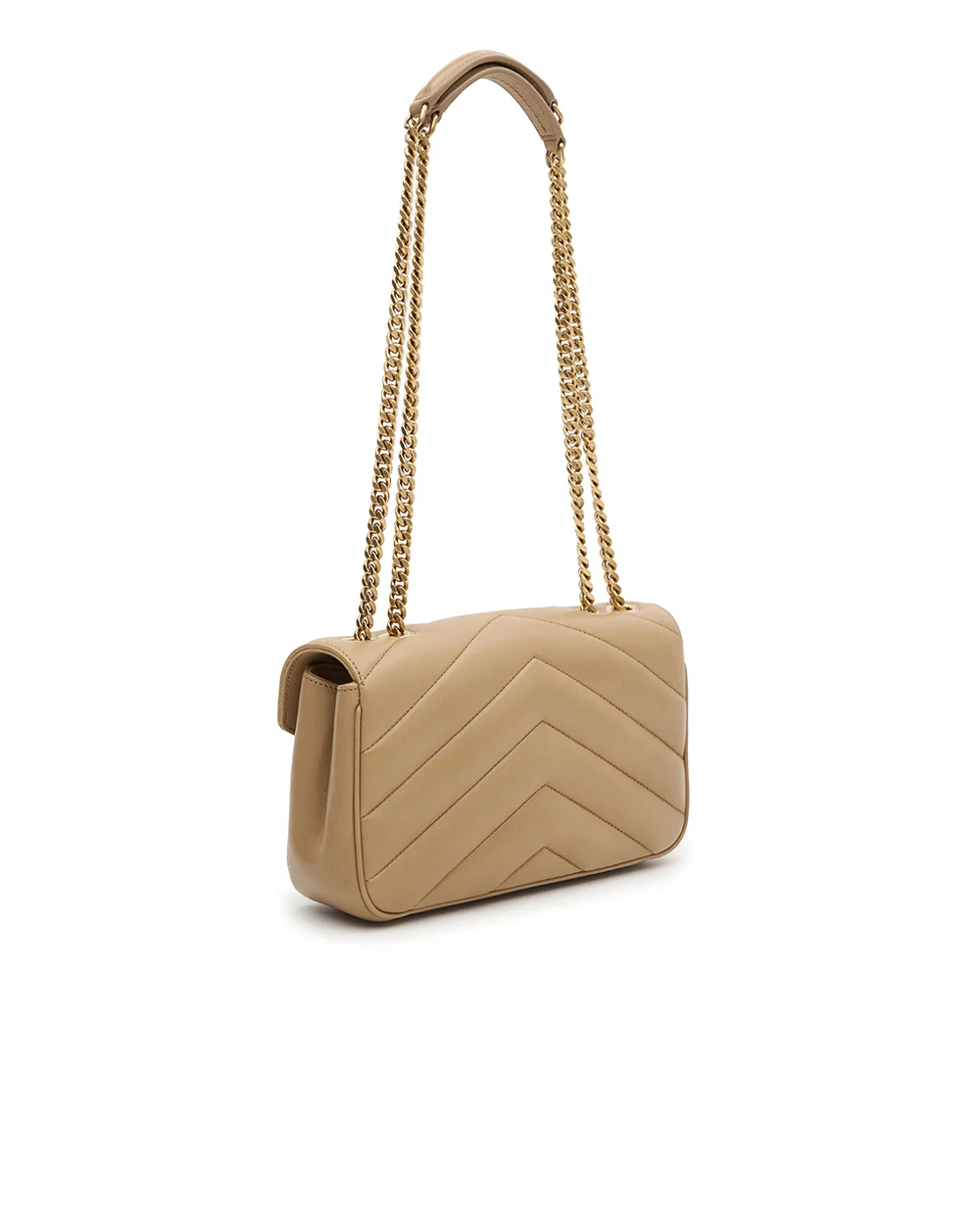 Сумка зі шкіри Loulou Small Saint Laurent 801437-AAEAX, бежевий колір • Купити в інтернет-магазині Kameron