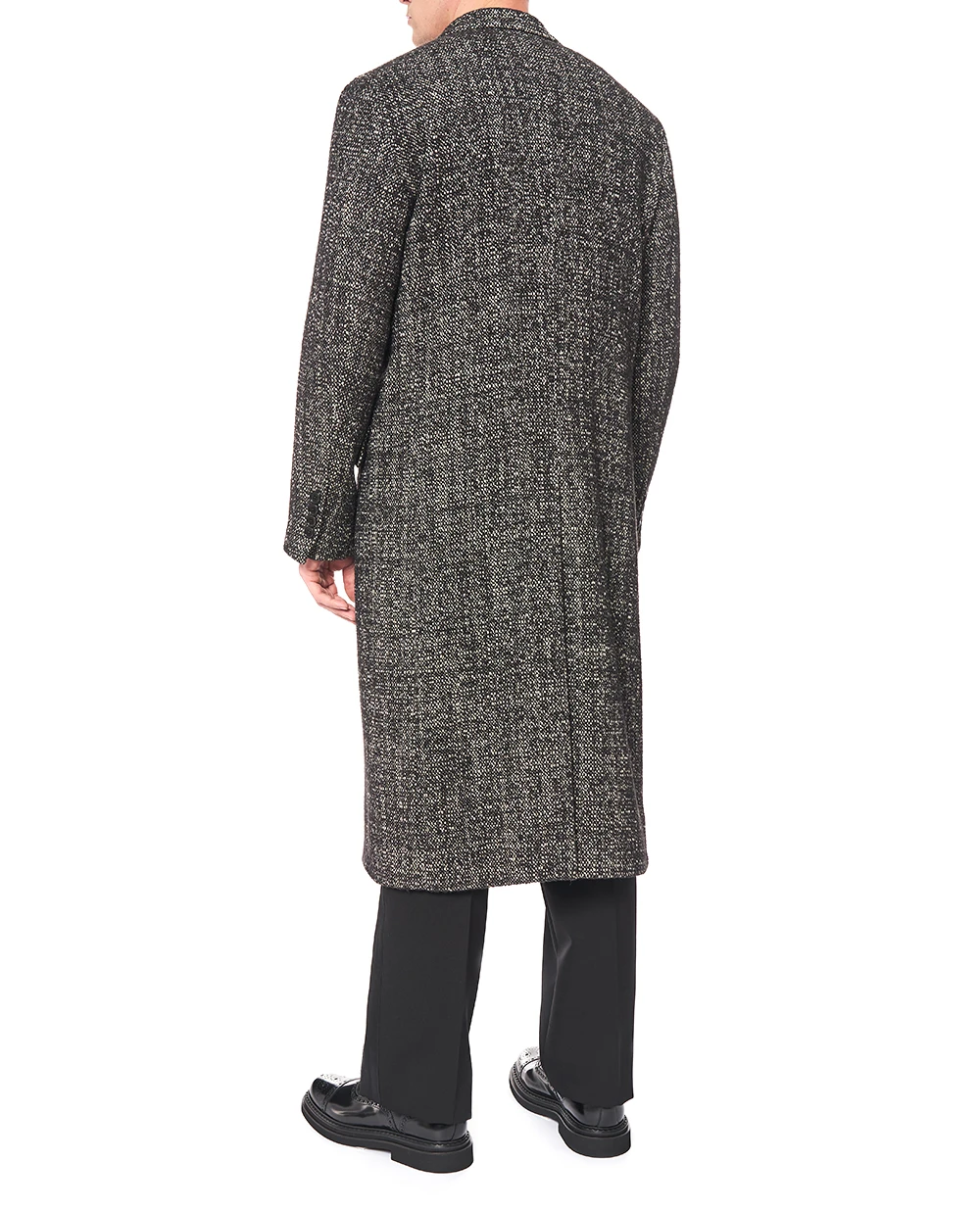 Пальто двобортне з вовни Dolce&Gabbana G050LT-FMZAQ, чорний колір • Купити в інтернет-магазині Kameron