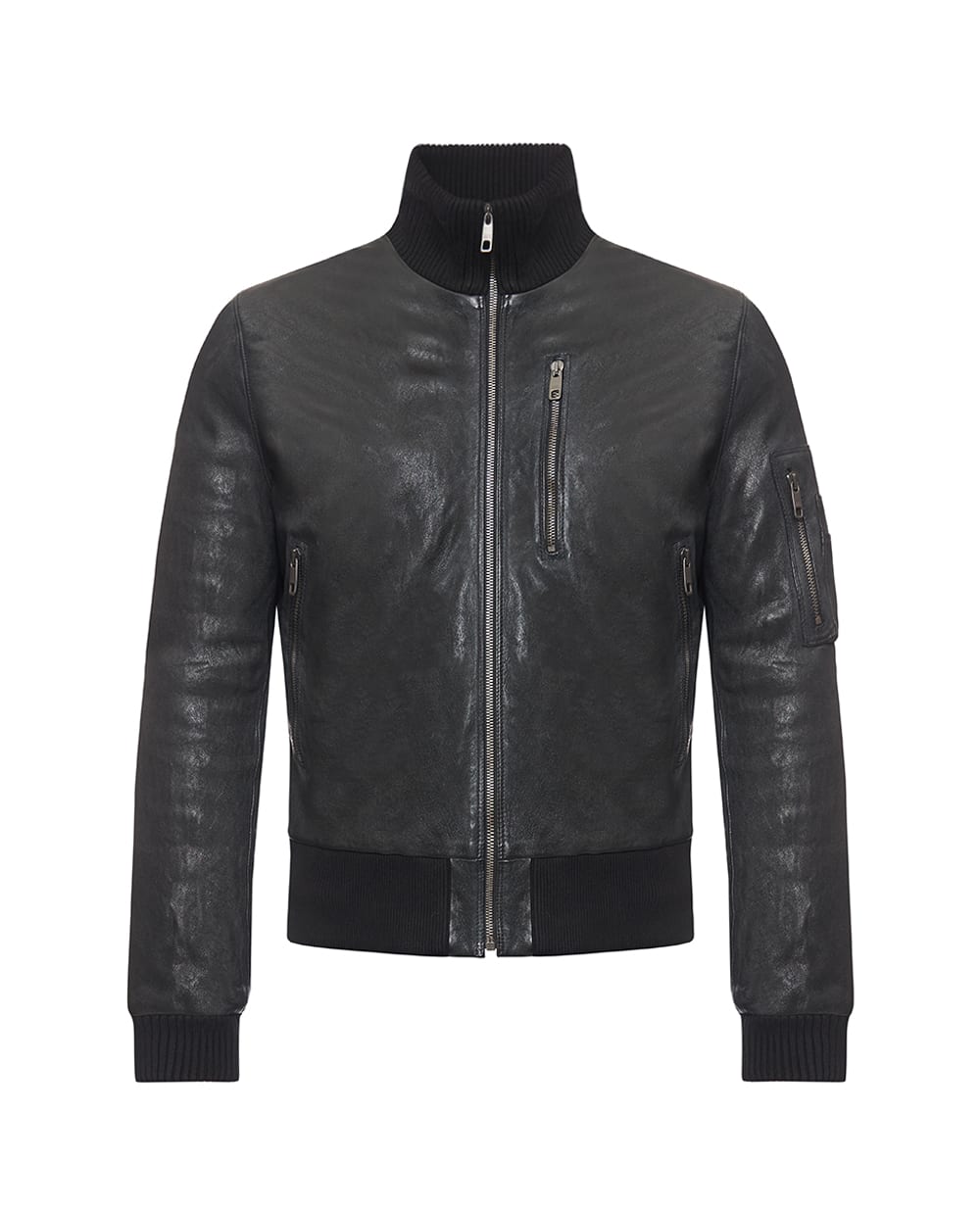 Куртка зі шкіри Dolce&Gabbana G9BQOL-HULXI, чорний колір • Купити в інтернет-магазині Kameron