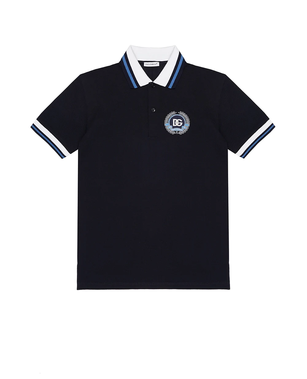 Дитяче поло з піке Dolce&Gabbana Kids L4JTGW-G7PDD-S, синій колір • Купити в інтернет-магазині Kameron