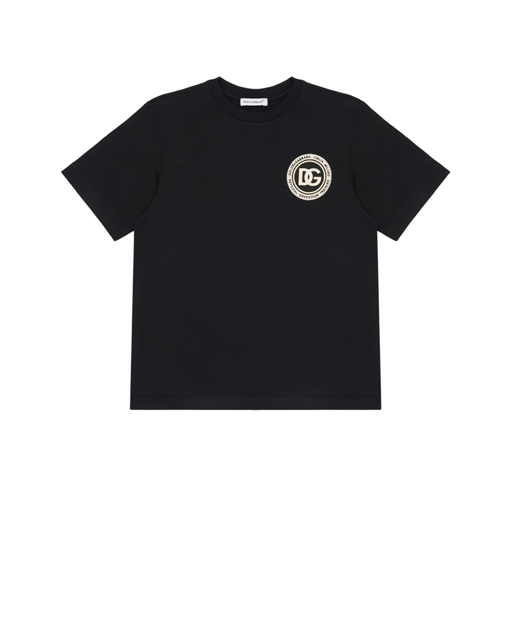 Детская футболка с аппликацией Dolce&Gabbana Kids L4JTHU-G7P1P-B, черный цвет • Купить в интернет-магазине Kameron