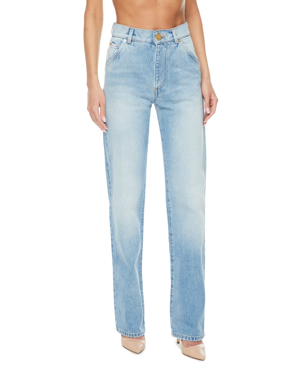 Джинси Balmain AF1ML045DC99, блакитний колір • Купити в інтернет-магазині Kameron