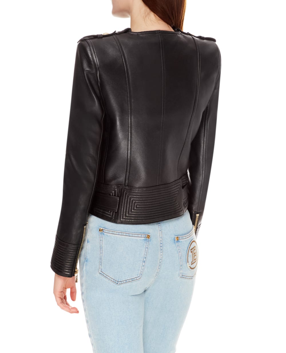 Кожаная косуха Balmain WF1TD000L158, черный цвет • Купить в интернет-магазине Kameron