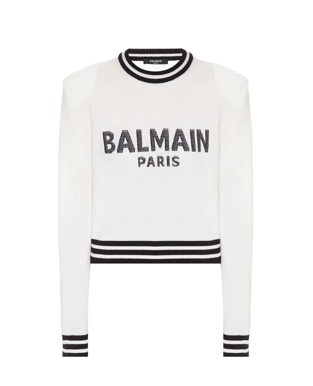 Шерстяной джемпер Balmain WF1KA000K225, белый цвет • Купить в интернет-магазине Kameron