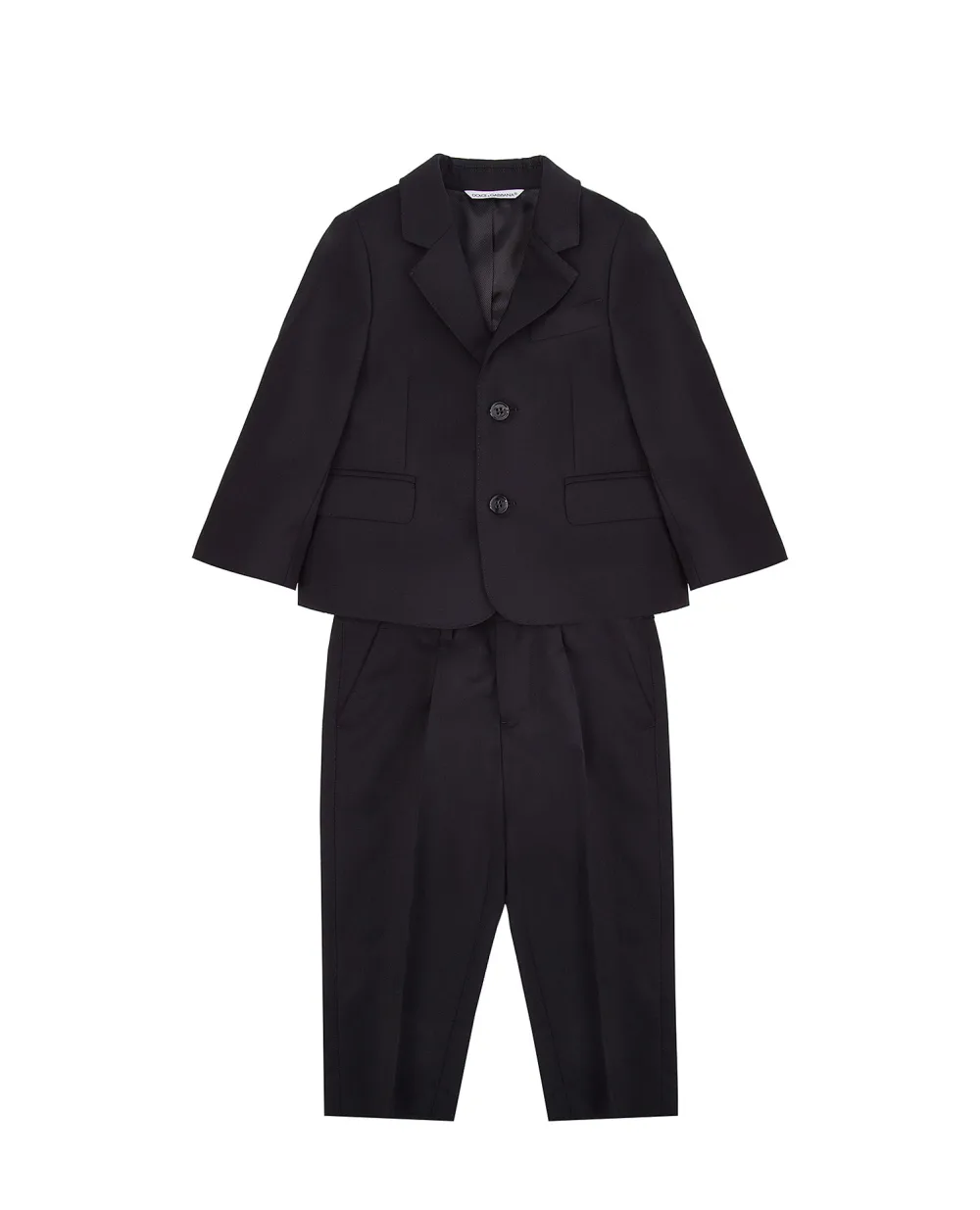 Детский шерстяной костюм (пиджак, брюки) Dolce&Gabbana Kids L11U52-FUBBG, черный цвет • Купить в интернет-магазине Kameron