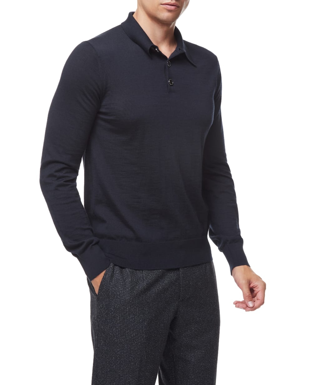 Кашемировое поло Dolce&Gabbana GX619T-JAWND, темно-синий цвет • Купить в интернет-магазине Kameron