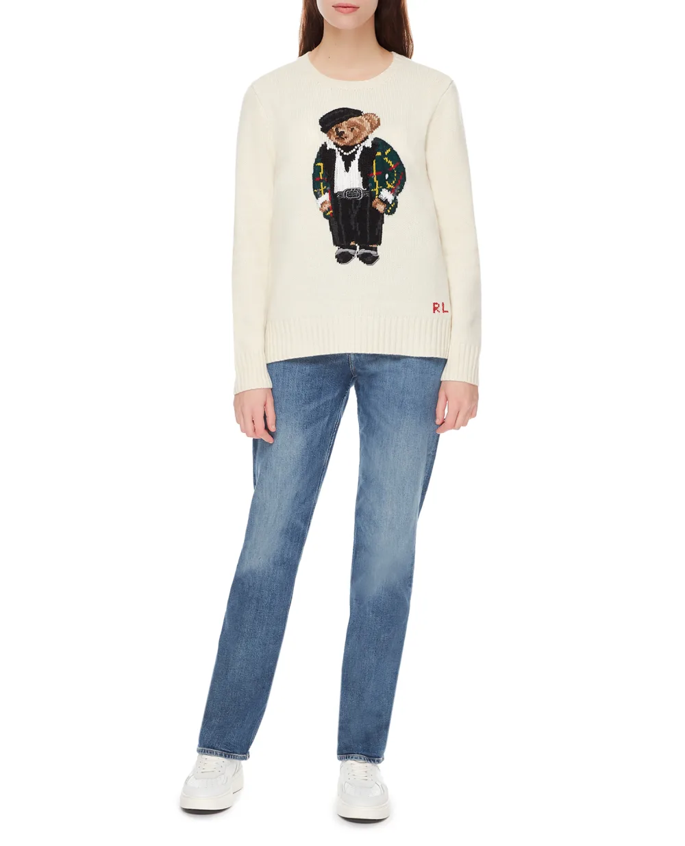 Шерстяной свитер Polo Bear Polo Ralph Lauren 211881598001, белый цвет • Купить в интернет-магазине Kameron