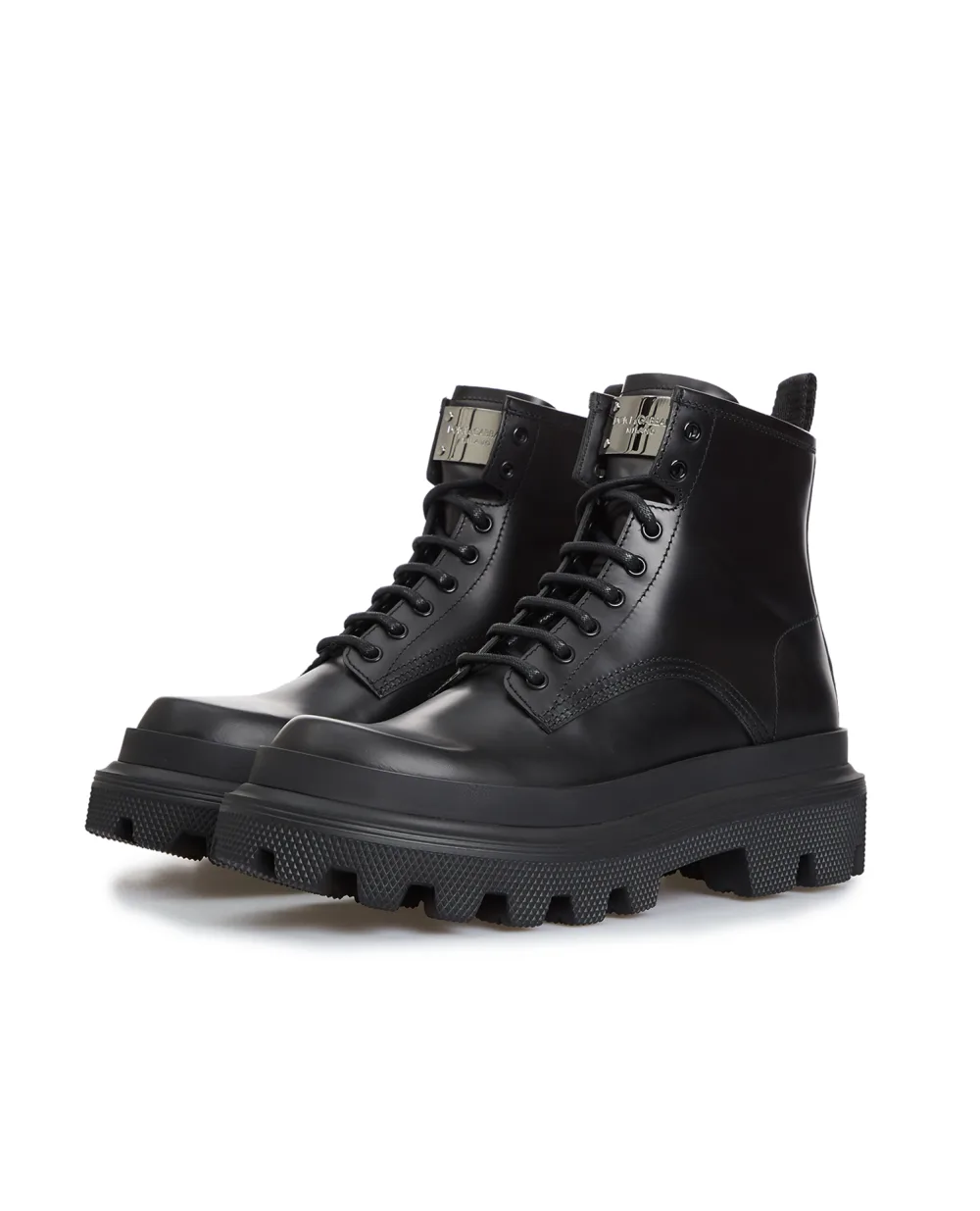 Кожаные ботинки Dolce&Gabbana A60566-AB640, черный цвет • Купить в интернет-магазине Kameron