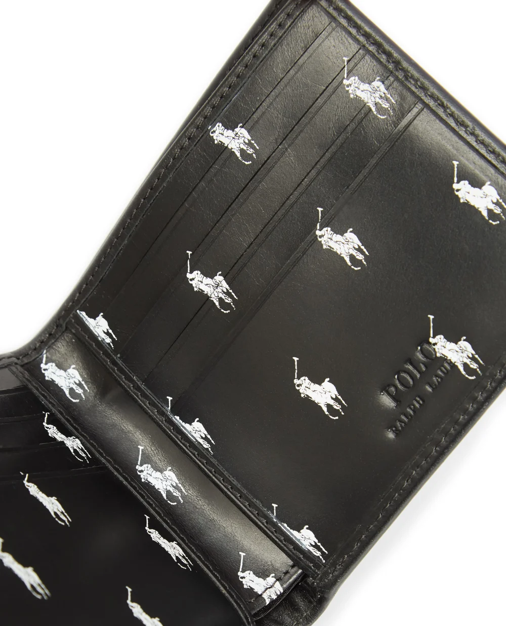 Кожаный кошелек Polo Ralph Lauren 405845398001, черный цвет • Купить в интернет-магазине Kameron