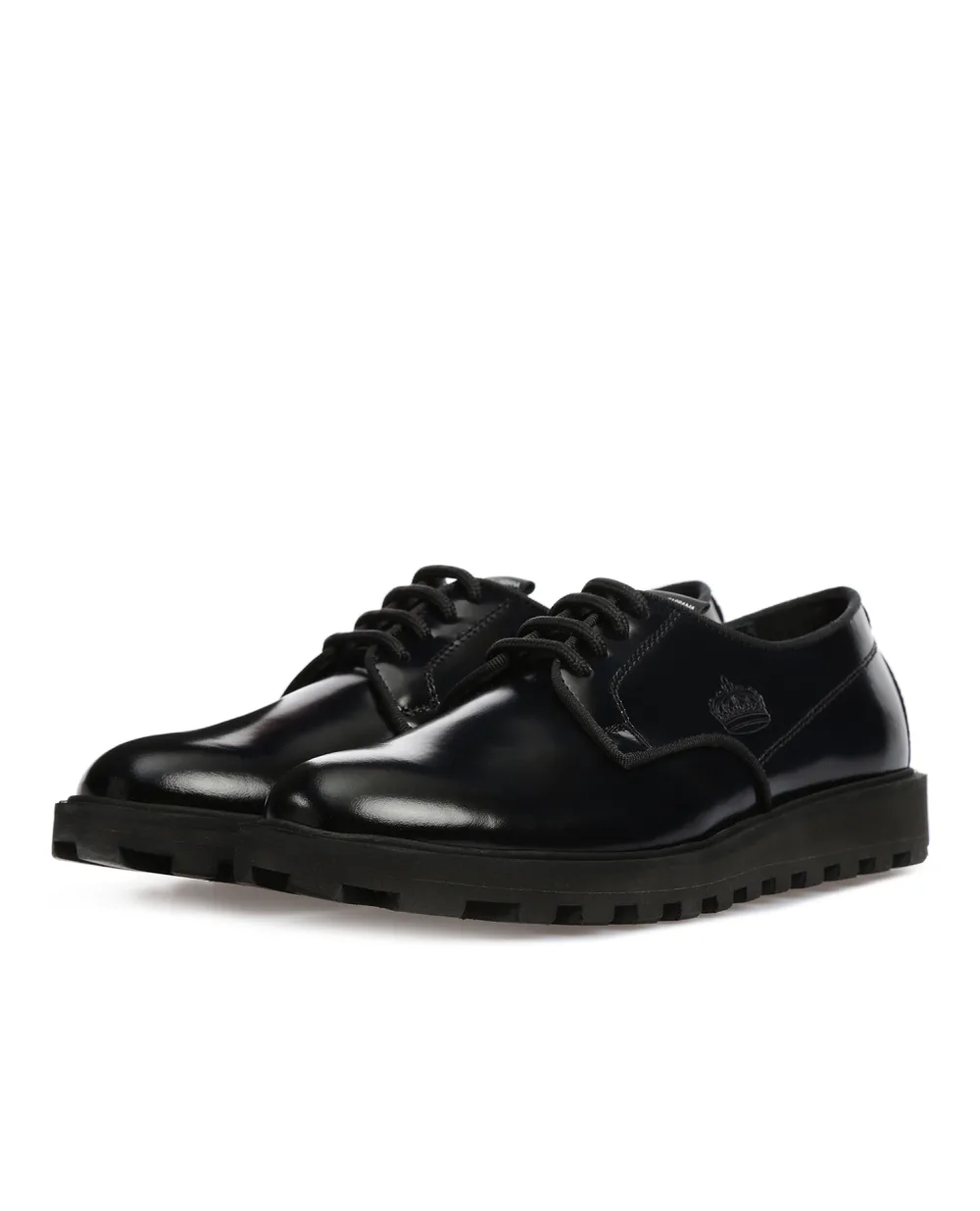Детские кожаные дерби Dolce&Gabbana Kids DA0785-AX155-M, черный цвет • Купить в интернет-магазине Kameron