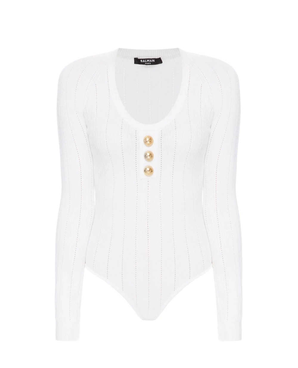 Боди Balmain YF1BG062KB07, белый цвет • Купить в интернет-магазине Kameron