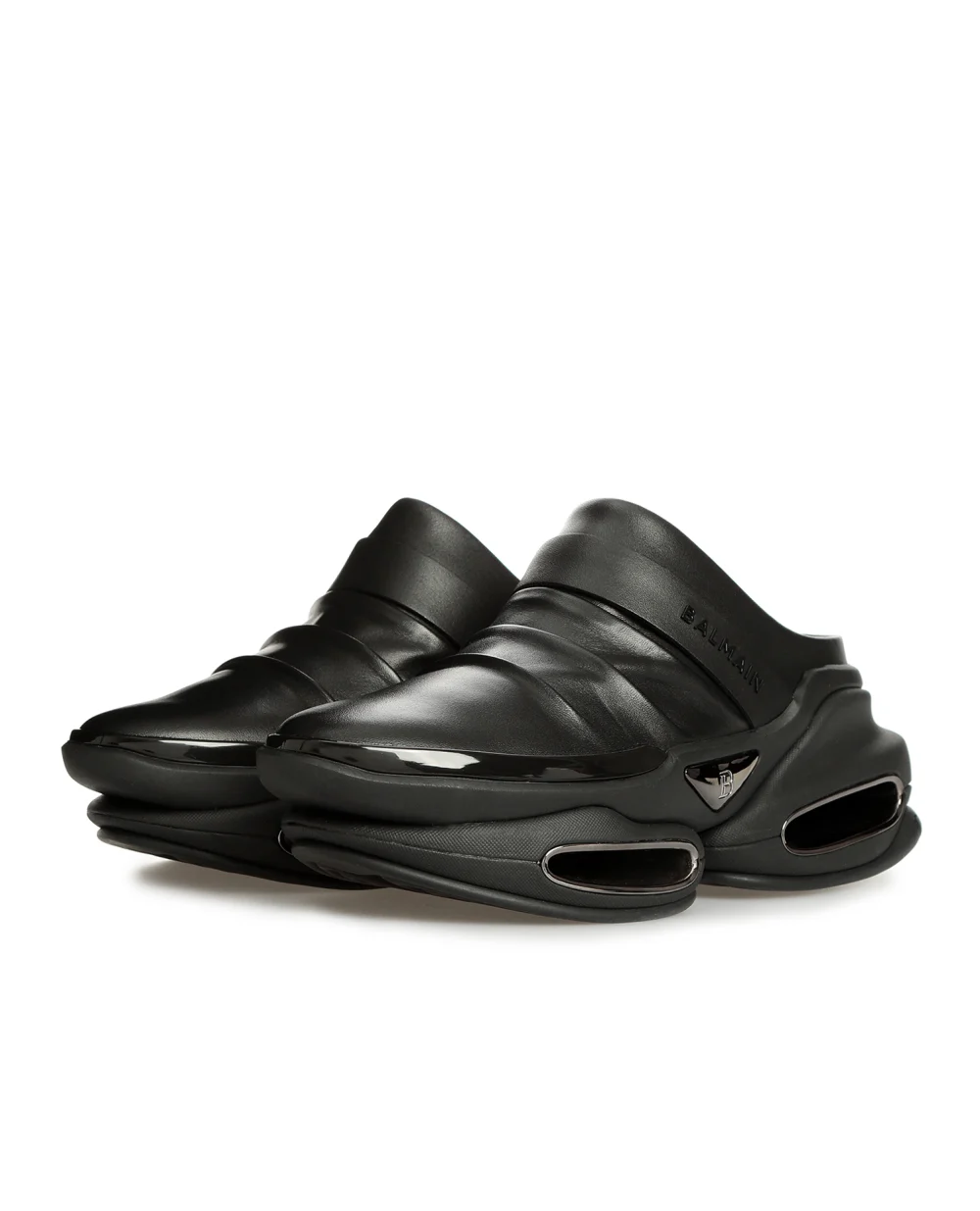 Кожаные мюли Balmain XN1VL686LDRL, черный цвет • Купить в интернет-магазине Kameron