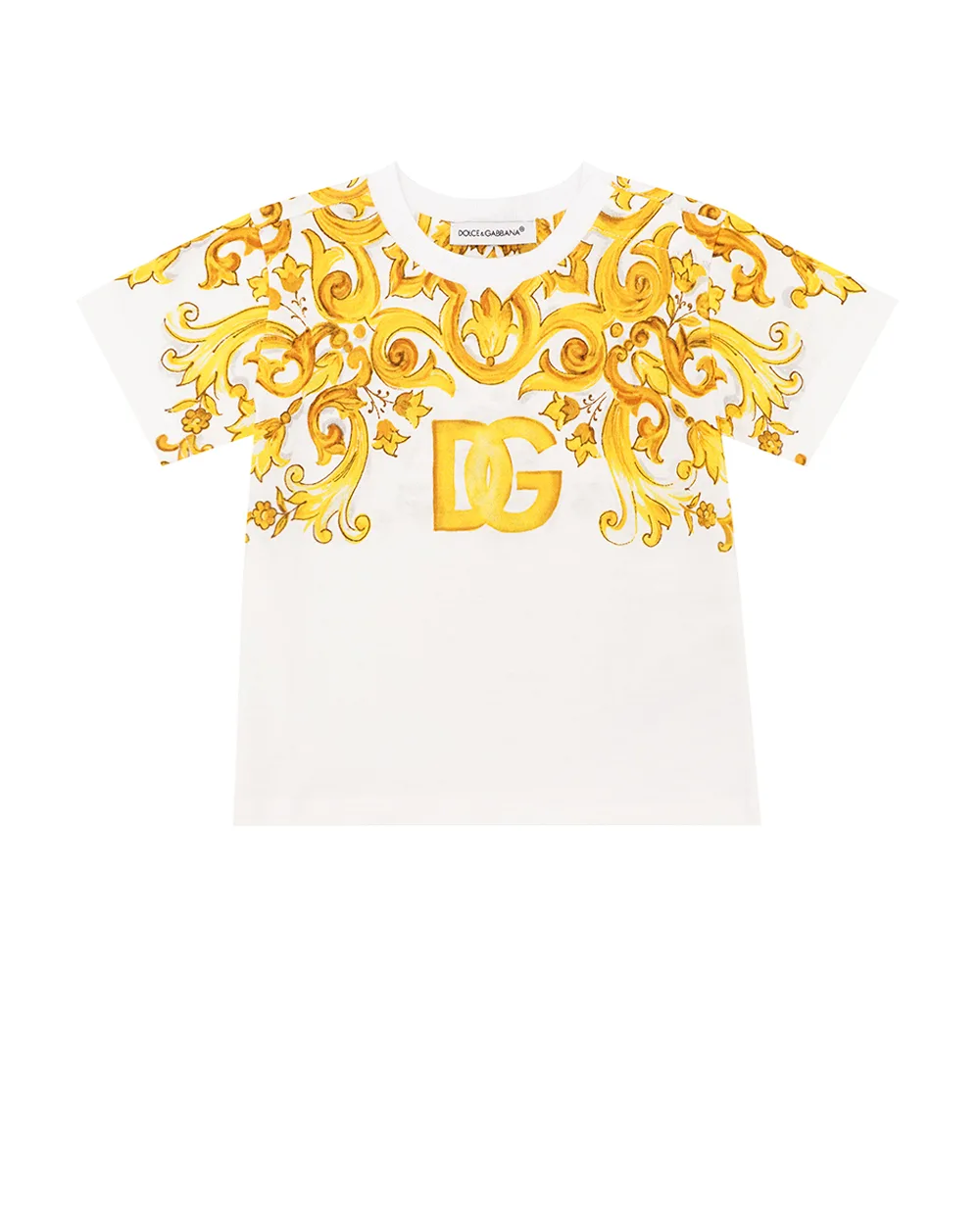 Детская футболка Dolce&Gabbana Kids L2JTKT-II7DS, белый цвет • Купить в интернет-магазине Kameron