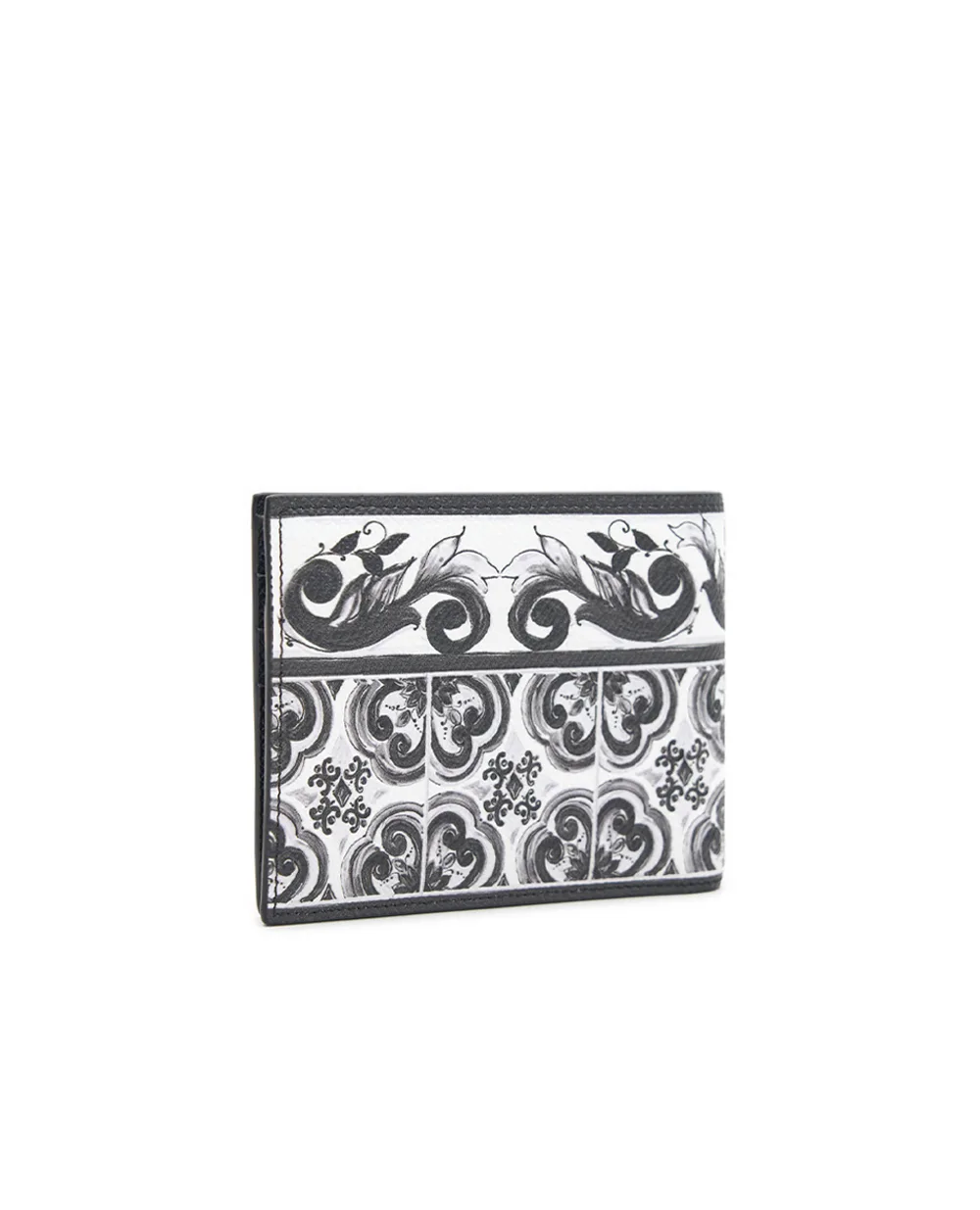 Кожаный портмоне с принтом Majolica Dolce&Gabbana BP3102-AN719, белый цвет • Купить в интернет-магазине Kameron