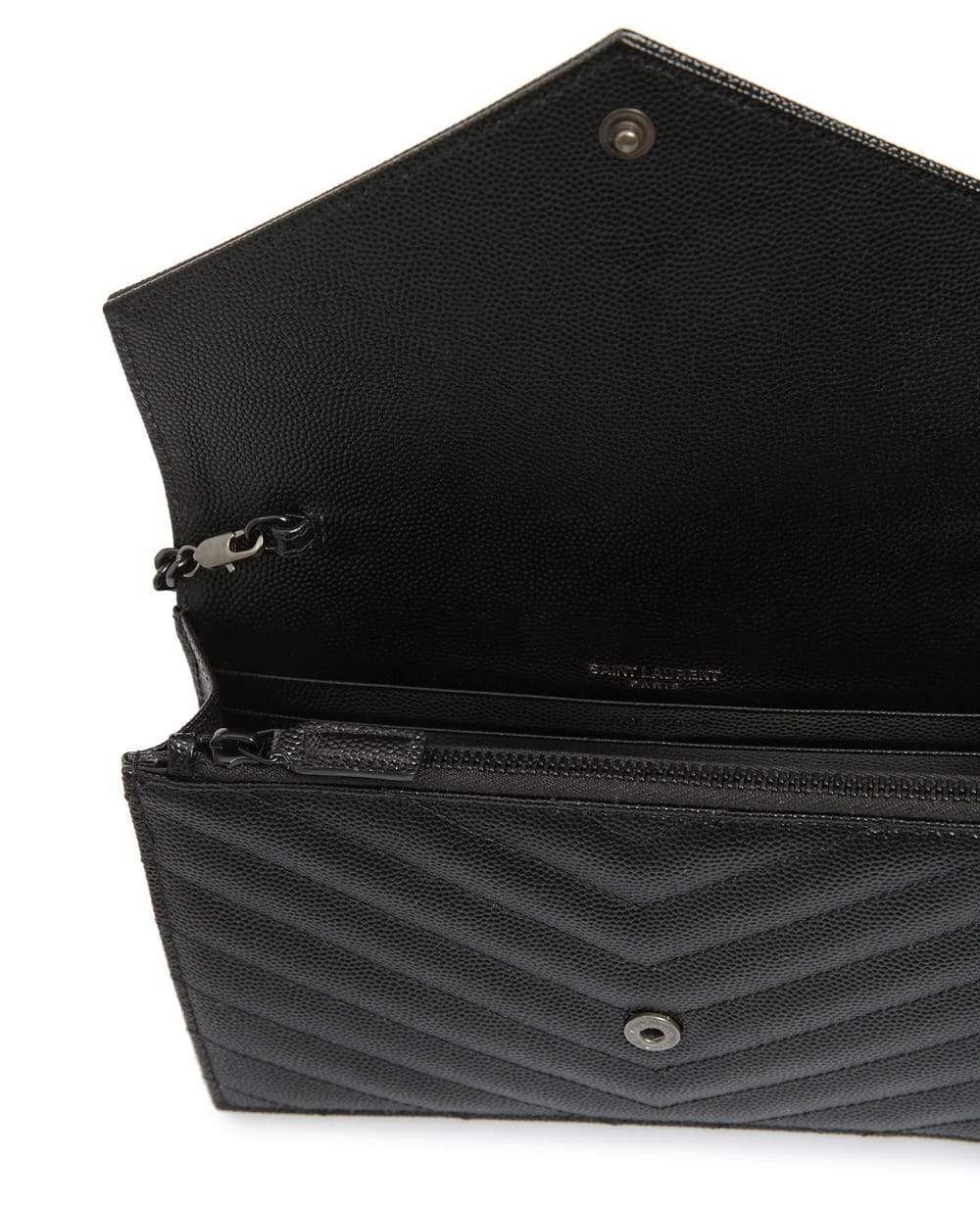 Кожаная сумка Envelope Saint Laurent 393953-BOW08-, черный цвет • Купить в интернет-магазине Kameron