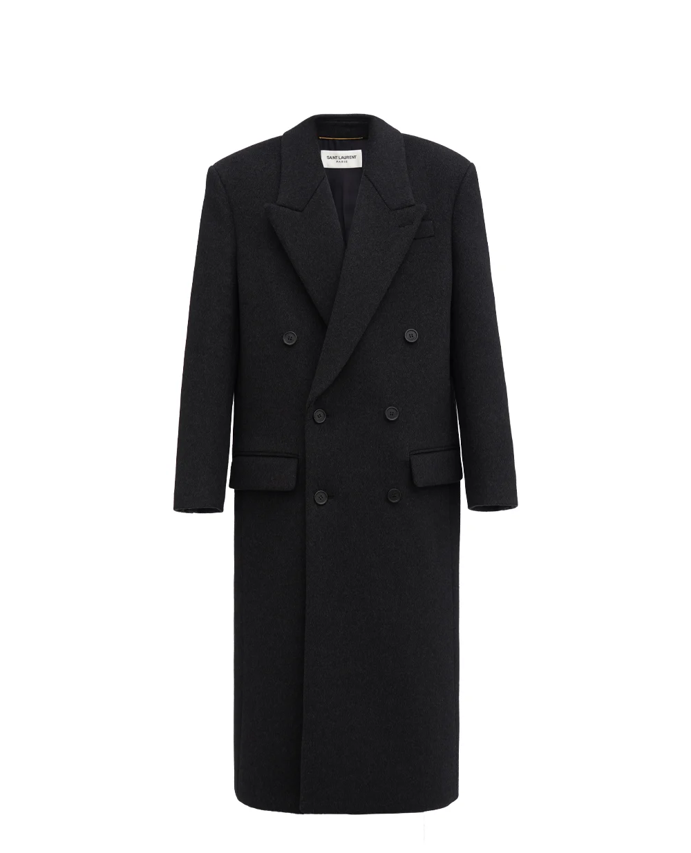 Пальто Saint Laurent 753769-Y060R, темно-серый цвет • Купить в интернет-магазине Kameron