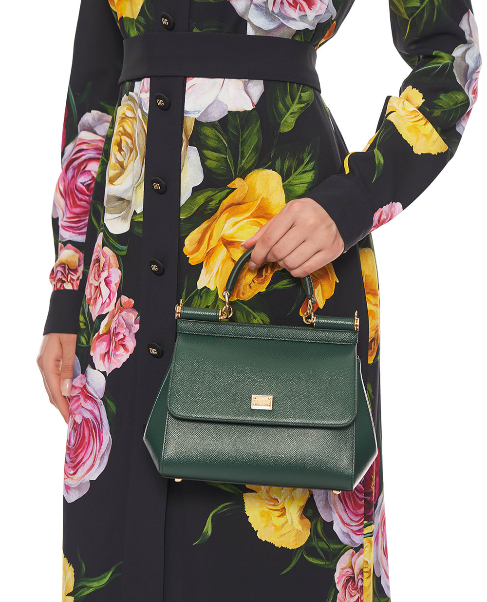 Кожаная сумка Sicily Medium Dolce&Gabbana BB6003-B1001, темно-зеленый цвет • Купить в интернет-магазине Kameron